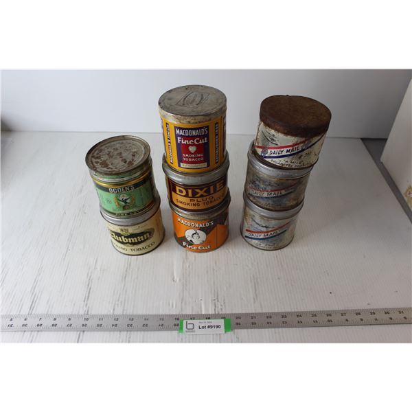 (8) Tobacco Collector Tins - MacDonald's, Daily Mail, Ogden's, Clubman, Dixie