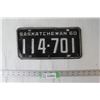 Image 1 : (1) Saskatchewan License Plate - 1960