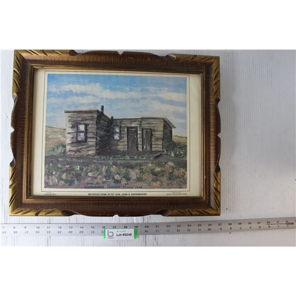 Framed Painting Reproduction - "Diefenbaker Prairie Home" 1906