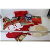 Image 1 : Christmas Items - Vinyl Tablecloth - Tin - Tree Skirt - Stockings - Doilies - Placemats - Throw Blan
