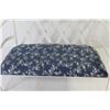 Image 2 : White Metal Doll Sofa - Blue Flowered Pad (16"w x 7"d x 9 1/4"h)