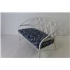 Image 5 : White Metal Doll Sofa - Blue Flowered Pad (16"w x 7"d x 9 1/4"h)