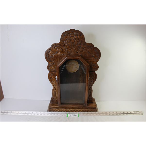 Ginger Bread Clock - Dark Wood (22 1/2"t x 14 1/2"w x 4 3/4"d - outside trim loose)