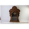 Image 1 : Ginger Bread Clock - Dark Wood (22 1/2"t x 14 1/2"w x 4 3/4"d - outside trim loose)