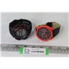 Image 1 : (2) Large Wrist Watches - 1 Digital - 1 Analog (working)