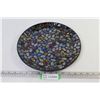 Image 1 : 12" Glass Plate w/Imbedded Iridescent Stones