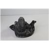 Image 3 : Ornament Statues - Black Coral Head Figure - Dolphins - Inuit Carving