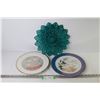 Image 1 : (3) Plates - 40th & 45th Anniversary - Blue Glass Plate