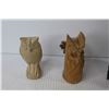 Image 3 : Carved Owl Head - Carved Elephants - Owl Statue - (3) Angel Type Ornaments