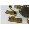 Image 3 : (2) Ornate Brass Bowls (Made in Italy) - Brass Candle Holders - Brass Hooks