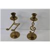 Image 5 : (2) Ornate Brass Bowls (Made in Italy) - Brass Candle Holders - Brass Hooks