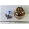 Image 1 : Hanging Glass Art Ball - Hanging Glass Ball Candle Holder