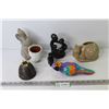 Image 1 : Ceramic Parrot - Ceramic Rabbit & Snail Vase - Bee Hive Candle Holder - Statue Ornaments