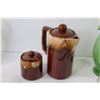 Image 2 : Ceramic Tea Pot - Crystal Pinwheel Vase - (2) Glass Vases