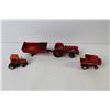 Image 6 : Die Cast Toys - Majorette Tractor w/Trailer (trailer missing tire) - Deutz-Allis Combine - Internati