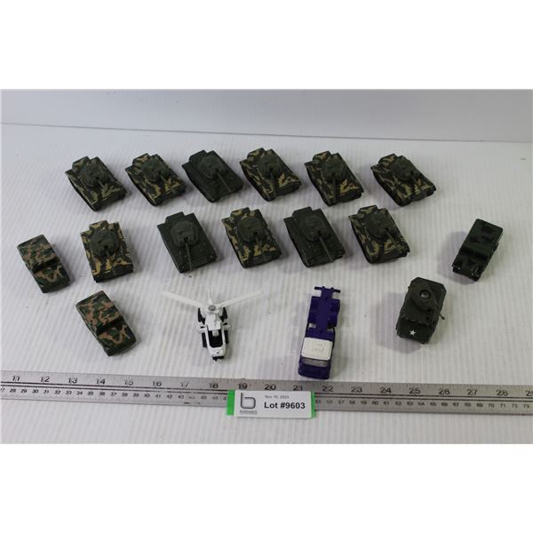 Majorette Tanks - (6) No Name Vehicles