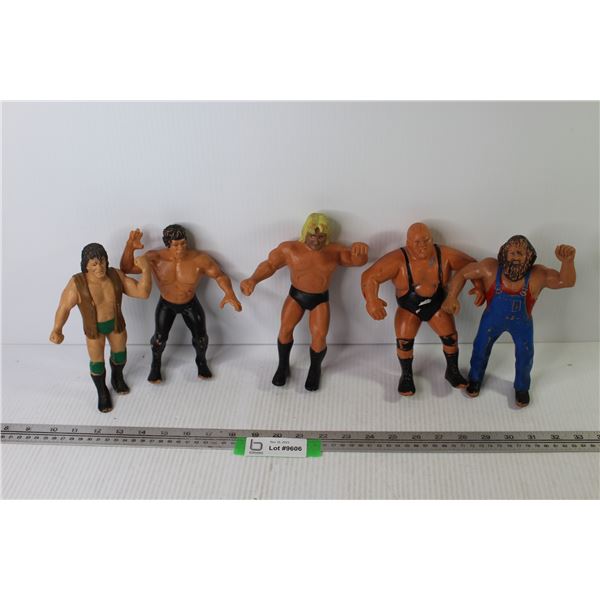 (5) 1980's Rubber Wrestling Figures