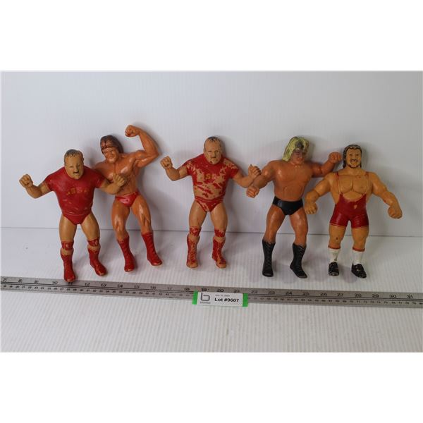 (5) 1980's Rubber Wrestling Figures