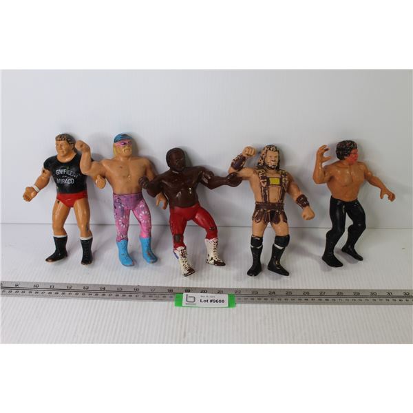 (5) 1980's Rubber Wrestling Figures