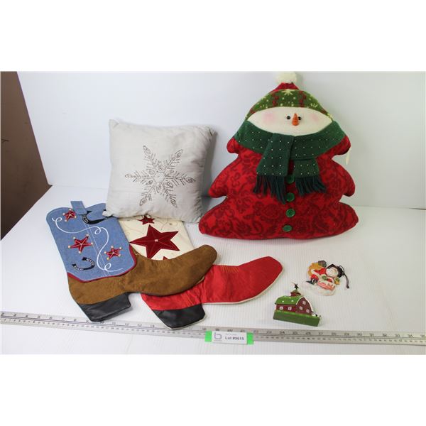 (2) Cowboy Boot Stockings - (2) Cushions - (2) Decorations