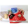 Image 1 : Red Christmas Bag - (3) Santa Candles - Icicle Lights in Box - Teddy Candle Holder in Box - Festive 