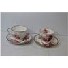 Image 2 : (2) Tea Cup w/Saucers (American Beauty) - (1) Tea Cup w/Saucers (Royal Albert)