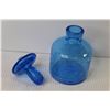 Image 2 : Blue Glass Bottle w Stopper