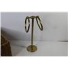 Image 7 : Vintage Umbrella - Brass Towel/Cloth Holder - Ceramic Plant Pot - Woven Metal Framed Basket