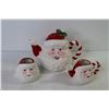 Image 5 : Santa Tea Pot w/Creamer & Sugar Bowl