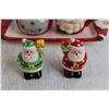 Image 5 : Santa Claus and Mrs. Claus Cream and Sugar Set, Santa Salt and Pepper Shakers, Snowy Cabin Decoratio