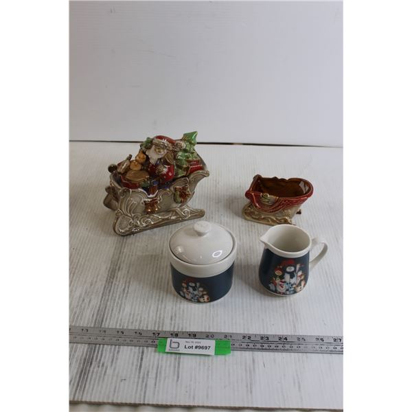 (4) Pieces Christmas-Themed Dishware