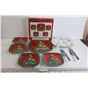 Image 1 : (2) 12" Christmas Ceramic Pie/Cake Platters, (3) Servers, (4) 8" Plates