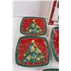 Image 2 : (2) 12" Christmas Ceramic Pie/Cake Platters, (3) Servers, (4) 8" Plates