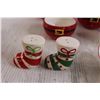 Image 2 : Christmas 3-Piece Santa Bowls, Stocking Salt and Pepper Shakers, Penguin Cream and Sugar Set, Misc.