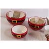 Image 3 : Christmas 3-Piece Santa Bowls, Stocking Salt and Pepper Shakers, Penguin Cream and Sugar Set, Misc.