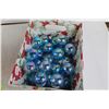 Image 2 : (10+) Blue Christmas Ornaments, (2) Poinsette-Patterned Baskets, Pack of Christmas Invitations, Musi