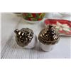 Image 5 : Acorn Salt and Pepper Shakers, (2) Christmas Bowls, (2) Christmas Plates, Santa-Themed Cup and Soap 