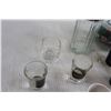 Image 4 : (10) Shot Glasses, Gravy Boat, Glass Cake Display, Misc.