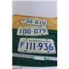 Image 1 : (3) Saskatchewan 1972 License Plates - Farm and Regular