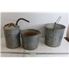 Image 1 : (2) Galvanized Pails and Gas Can