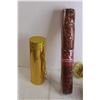 Image 4 : 4' Porch Tree Bag, Christmas Mesh Roll, (2) Large Ornaments, Shimmery Cylindrical Box