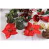 Image 3 : (~20) Christmas Ornaments - (3) Glittery Bell Decorations, Large Acorn Decoration, (3) Poinsettia Cl