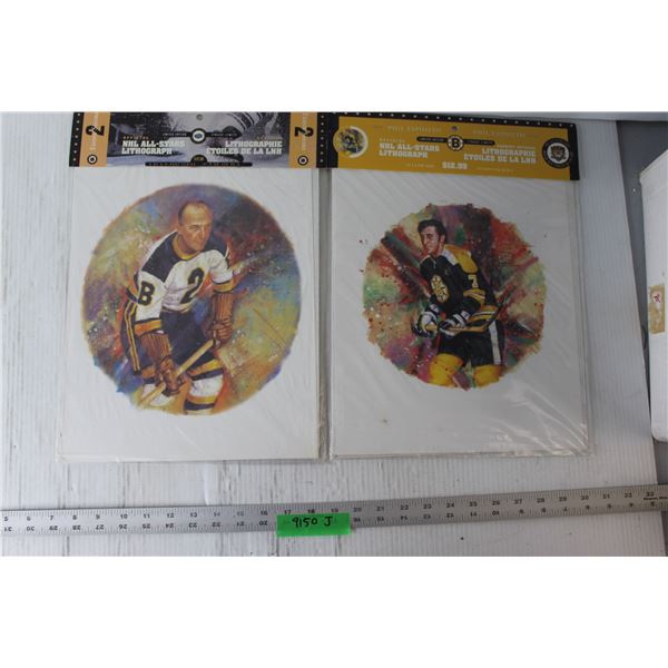 (2) NHL All-Stars Lithographs - Phil Esposito, Eddie Shore
