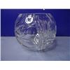 Image 2 : Lead Crystal Cut Clear Glass Etched Round Ball Vase