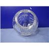 Image 3 : Lead Crystal Cut Clear Glass Etched Round Ball Vase