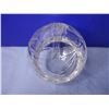 Image 4 : Lead Crystal Cut Clear Glass Etched Round Ball Vase