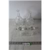 Image 1 : (2) Pinwheel Crystal Decanters With Stoppers, (2) Pinwheel Crystal Shot Glasses