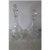 Image 4 : (2) Pinwheel Crystal Decanters With Stoppers, (2) Pinwheel Crystal Shot Glasses