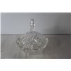 Image 5 : Pinwheel Crystal Divided Dish; Pinwheel Crystal Footed Candy Bowl With Lid
