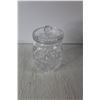 Image 4 : (2) Pinwheel Crystal Trays; Pinwheel Crystal Biscuit Jar With Lid